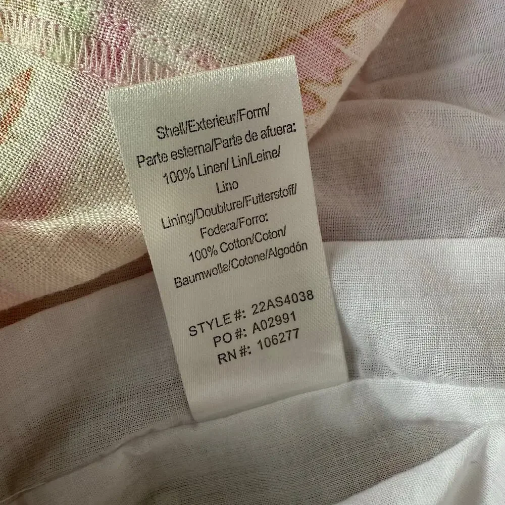 Hale Bob Sophrona Linen Drape Skirt Pastel Pink Sz XS Ballerina Unicorn Birdcage